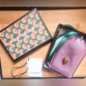 NWT!! KURT GEIGER METALLIC CARD/ID HOLDER